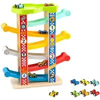 Tooky Toy Bunte Rutschbahn für Autos