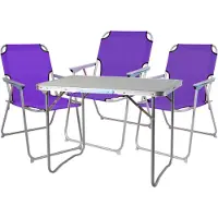 Mojawo 4-teiliges Campingmöbel Set Alu L70xB50xH59cm lila