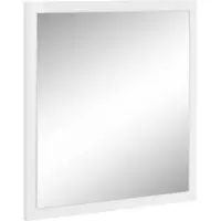 Dmora Spiegel Dmancon, Badezimmerspiegel, 100% Italy, cm 60x2h60, glänzend weiß