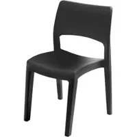 Dmora Outdoor-Stuhl Dametran, Stuhl für Esstisch, Outdoor-Sessel, Gartensitz, 100 % Italy, 50 x 51 x 82 cm, Anthrazit