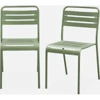 Sweeek - 2er-Set Gartenstühle aus Stahl - Grün
