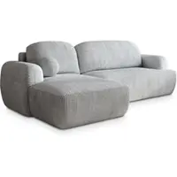 Masseno Ecksofa MODENZA P L-S mit Schlaffunktion L-Form, Sofa mit Bettkasten, Wohnzimmersofa, Couch, Soffa, Bettsofa, Couchgarnitur- Hellgrau, POSO 55
