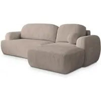 Masseno Ecksofa MODENZA P R-S mit Schlaffunktion L-Form, Sofa mit Bettkasten, Wohnzimmersofa, Couch, Soffa, Bettsofa, Couchgarnitur- Beige, POSO 02