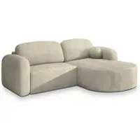 Masseno Ecksofa AMILIA P mit Schlaffunktion L-Form, Sofa mit Bettkasten, Wohnzimmersofa, Couch, Soffa, Bettsofa, Couchgarnitur- Creme, POSO 100