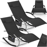 TecTake Gartenliege Taya, ergonomisch, Schwingfunktion