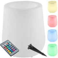 TecTake LED-Blumentopf Luminous Courve Pot als Blumentopf mit LED-Beleuchtung, 12 W 38 x 44 cm, inkl. Erdspieß und 3 Standfüße