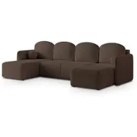 Masseno Ecksofa NUBERO mit Schlaffunktion U-Form, Sofa mit Bettkasten, Wohnzimmersofa, Couch, Soffa, Bettsofa, Couchgarnitur- Braun, QUELLE 25