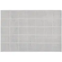 Ross Uni-Zwirn Frottier Badematte Karofond 50x70 cm | chrom - grau