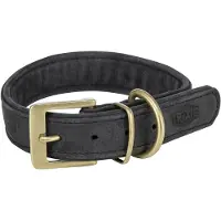 Trixie Pure collar, leather, XS–S: 27–34 cm/25 mm, black