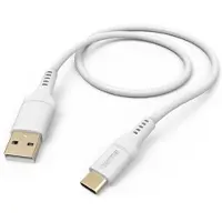 Hama Ladekabel "Flexible", USB-A - USB-C, 1,5 m, Silikon, Weiß (00201571)