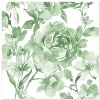 Papstar 250 Servietten ROYAL Collection 1/4-Falz 40 cm x 40 cm dunkelgrün Rose