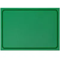 Morleos Muvell Schneidebrett Kunststoff HDPE500 | Grün 35x25x2 cm | Schneidbrett | Gastro Profi HACCP Obst & Gemüse Küchenbrett | 1 Seite mit Saftrinne |