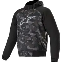 Alpinestars Chrome Camo Sport Motorrad Zip Hoodie, schwarz/camouflage, XL