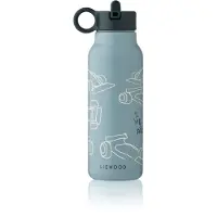 Liewood - Falk Water Bottle 350 ml, Race cars / Beach blue, One size (5715493553562)