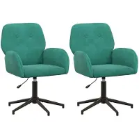 vidaXL Bürostühle 2 Stk. 54 x 55 x 90 cm Türkis Samt