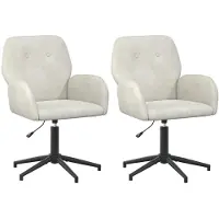 vidaXL Bürostühle 2 Stk. 54 x 55 x 90 cm Creme Samt