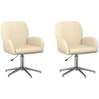 vidaXL Bürostühle 2 Stk. 54 x 58 x 90 cm Creme Stoff