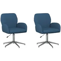 vidaXL Bürostühle 2 Stk. 54 x 58 x 90 cm Blau Stoff
