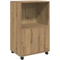 vidaXL Rollschrank Artisan-Eiche 55x40x91 cm Holzwerkstoff