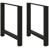 vidaXL Esstischbeine Schwarz 2 Stk. 70x(72-73) cm Stahl