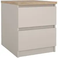 Woonexpress Nachttisch "Naia", kaschmir, kaschmir, jackson hickory, B:40,4cm H:49,5cm T:50cm, Tische, Nachttisch, Eleganter Nachttisch mit 2 Schubladen