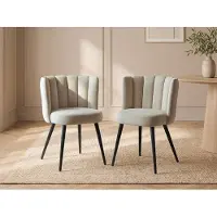 Vente-unique 6 stühle aus velours und schwarzem metall - Beige - PRANILA by Pascal Morabito