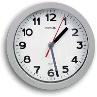 MAUL Wanduhr MAULstep Ø 20 x 4.4 cm Kunststoff 1 x AA (1.5 V) silber
