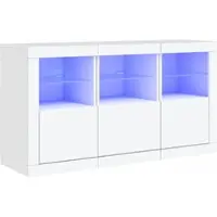 Helloshop26 Buffet Sideboard Kommode Kleiderschrank Aufbewahrungsmöbel Organizer für Küche Wohnzimmer Lounge mit LED-Beleuchtung