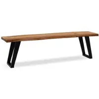 KADIMA DESIGN Esszimmerbank 120x40x45,5 cm Massivholz / Metall mit | Gr.: 180 x 40 x 46 cm