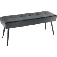Riess Sitzbank BOUTIQUE - 100cm dunkelgrau Samt schwarze Metallbeine