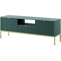 Masseno TV-Schrank STELLARE 154 cm Fernsehschrank mit 1 Schubladen und 2 Türen TV-Lowboard für Wohnzimmer Modern 154x39x56 cm Hellgrün / Hellgrün