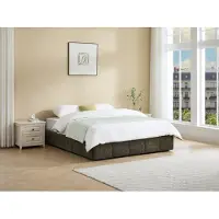 Vente-unique Bett mit Bettkasten 180 x 200 cm in Bouclé-Stoff - Grün - NULOX von YSMÉE