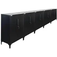 Proregal MegaDeal 5x Flügeltürenschrank ELEPHANT Mit Beinen & 2 Türen Abschließbar HxBxT 90x80x40cm 2 Ebenen Stahl Pulverbeschichtet Schwarz