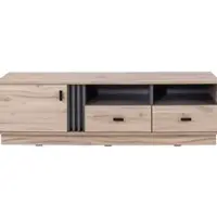 Masseno TV-Schrank PUNTO 155 cm Fernsehschrank mit 2 Schubladen und 1 Türen TV-Lowboard für Wohnzimmer Modern 155x48x45 cm Eichefarben / Eichefarben