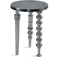 KADIMA DESIGN Beistelltisch Aluminium, Dreibein Design in Silber. 44x44x63 cm |