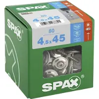 Spax Spenglerschraube A2 T-STAR PLUS 4CUT Dichtscheibe 15mm - Größe: 4,5 x 45 - Menge: 80 Stück
