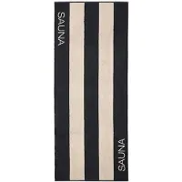 Cawö Saunatuch Natural 6221 Natur-Schwarz