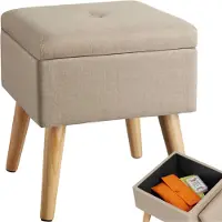 TecTake - 403978 Sitzhocker Elva creme-weiß