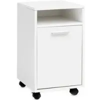 KADIMA DESIGN Rollcontainer OSSOLA, weiß/Sonoma, mit Ablagefach und Rollen in Weiß | Gr.: onesize