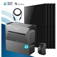 SolarMars Anker SOLIX Solarbank 3 E2700 Pro Balkonkraftwerk Speicher mit 500Wp Solarmodul und MC4 Solarkabel Set - 2000Wp ‚Äì 4 Module üî• / 2x BP2700 / Ohne HAL