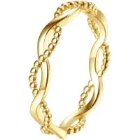 Hey Happiness Vergold. Doppelt Gedrehter Ring aus 925er Sterlingsilber in Gold | Gr.: 52