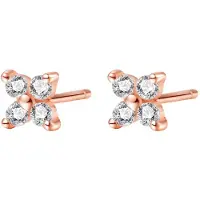 Hey Happiness Vergold. Ohrstecker Blume aus Zirkonia 925 Sterlingsilber in Gold | Gr.: onesize