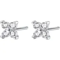 Hey Happiness Ohrstecker Blume aus Zirkonia 925 Sterlingsilber in Silber | Gr.: onesize