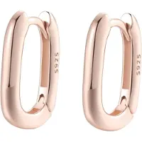 Hey Happiness Vergold. Ohrringe Ovale Creolen 925 Sterlingsilber in Rosegold | Gr.: onesize