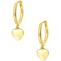 Hey Happiness Vergold. Ohrringe Herz Creolen 925 Sterlingsilber in Gold | Gr.: onesize