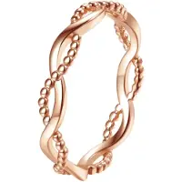 Hey Happiness Vergold. Doppelt Gedrehter Ring aus 925er Sterlingsilber in Roségold | Gr.: 54