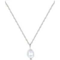 Hey Happiness Vergold. Kette mit Perle Anhänger 925 Sterlingsilber in Silber - (L) 41-46 cm | Gr.: onesize