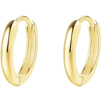 Hey Happiness Vergol. Creolen Chunky 925 Sterlingsilber in Gold - (D) 1,4 cm | Gr.: onesize