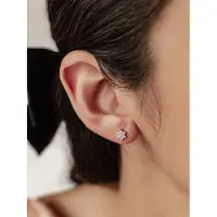 Hey Happiness Vergold. Ohrstecker Blume mit Zirkonia 925 Sterlingsilber in Rosévergold | Gr.: onesize