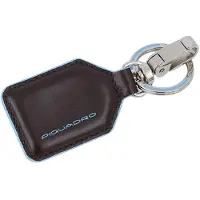 Piquadro Schlüsselanhänger Blue Square Keychain With Carabiner Hook Mogano